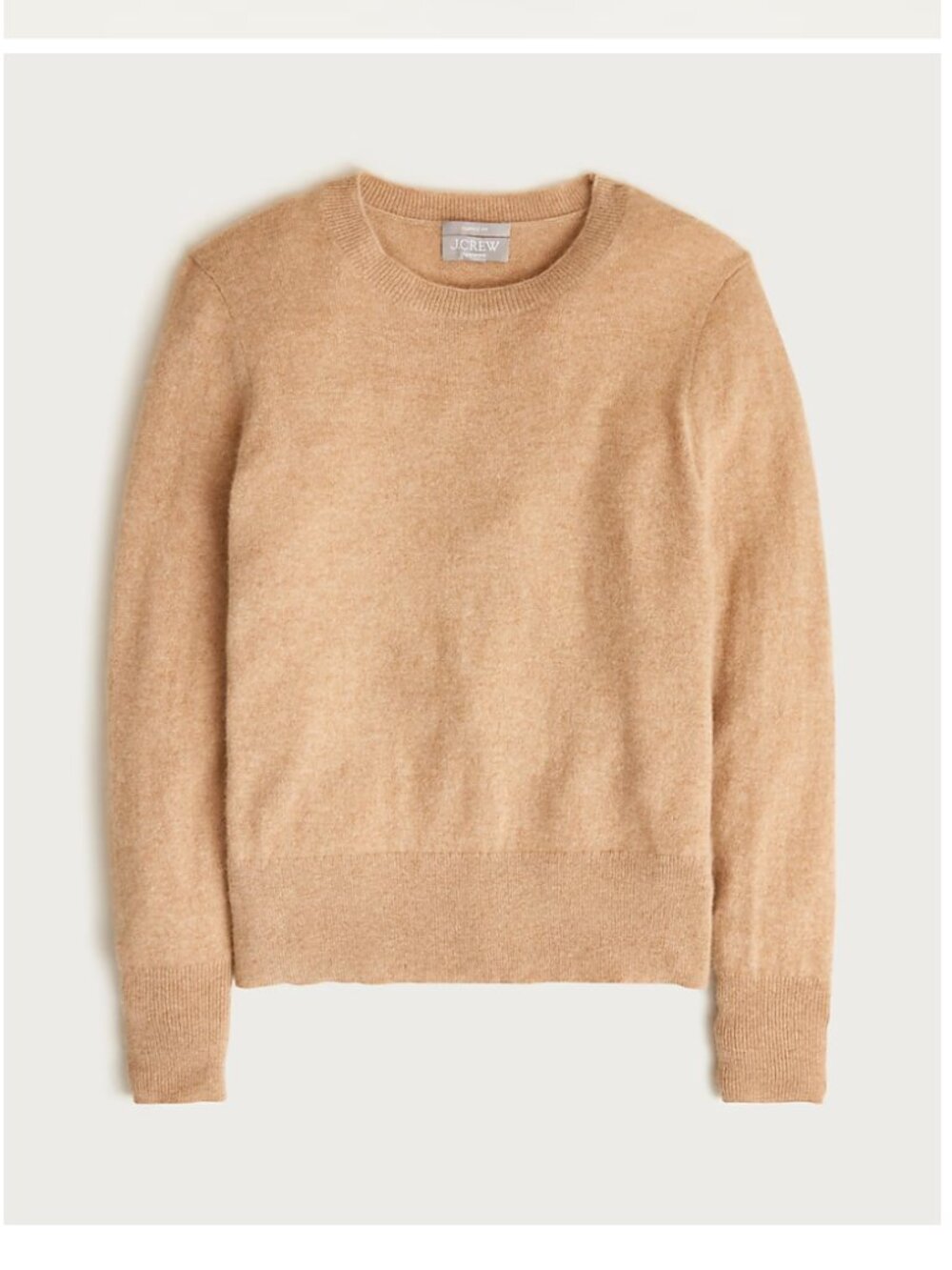 J. Crew Cashmere Classic Fit Crewneck Sweater Hthr Camel Medium BA400 NEW NWT
